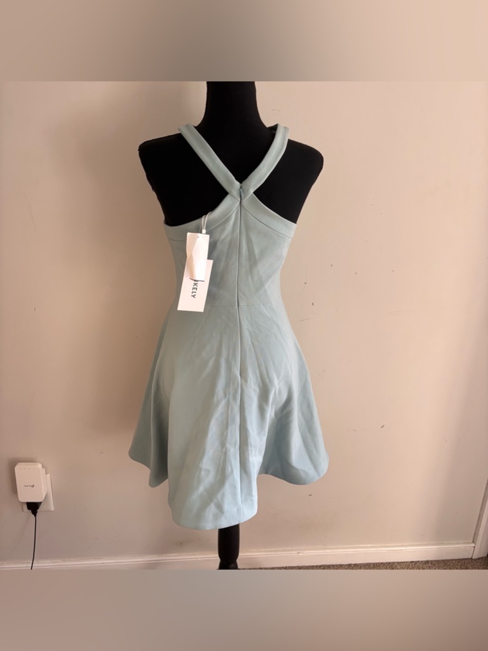 LIKELY Ashland Dress Size 6 NWT Blue Cross Back Fit & Flare Mini - Picture 4 of 8